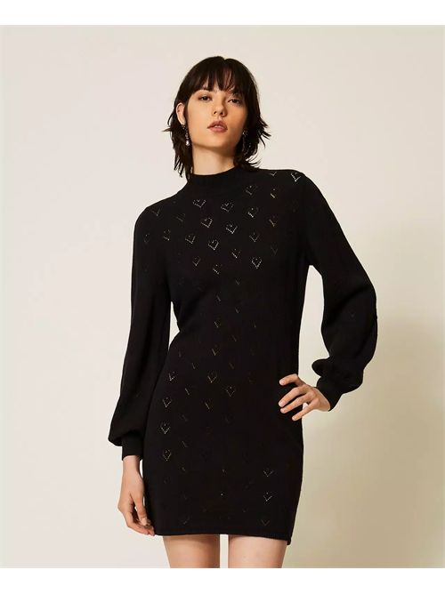 Abito corto in maglia con disegno a cuori TWINSET | TP3021/00006